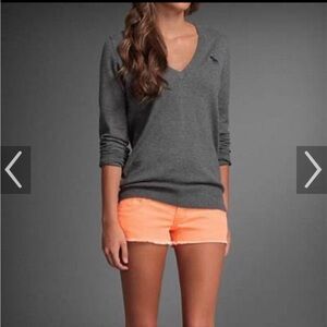 Abercrombie and Fitch charcoal gray cashmere and cotton blend sweater size small